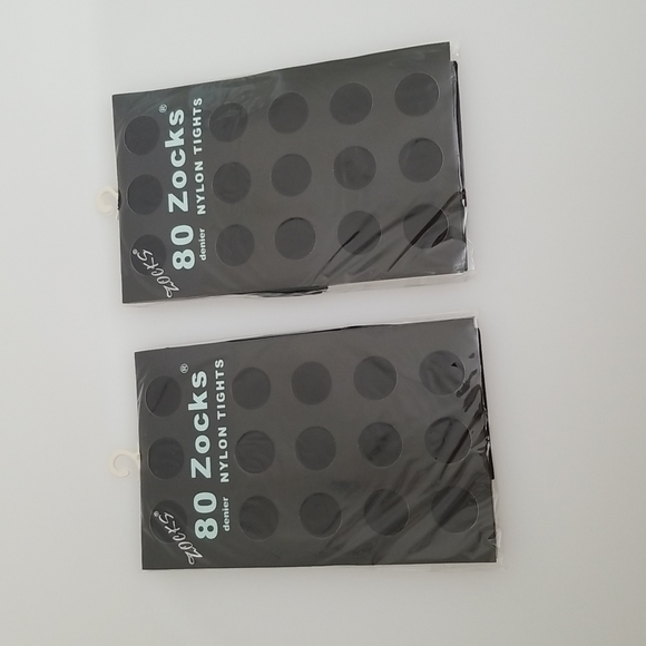 Lot of 2 80 Denier Zocks Nylon Tights black - Picture 1 of 6